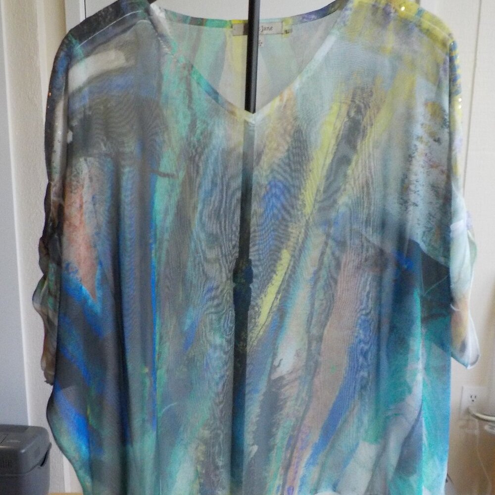 REDUCED - Jess & Jane - Swim Coverup - Size Large - Sheer Flowy Print  (289)